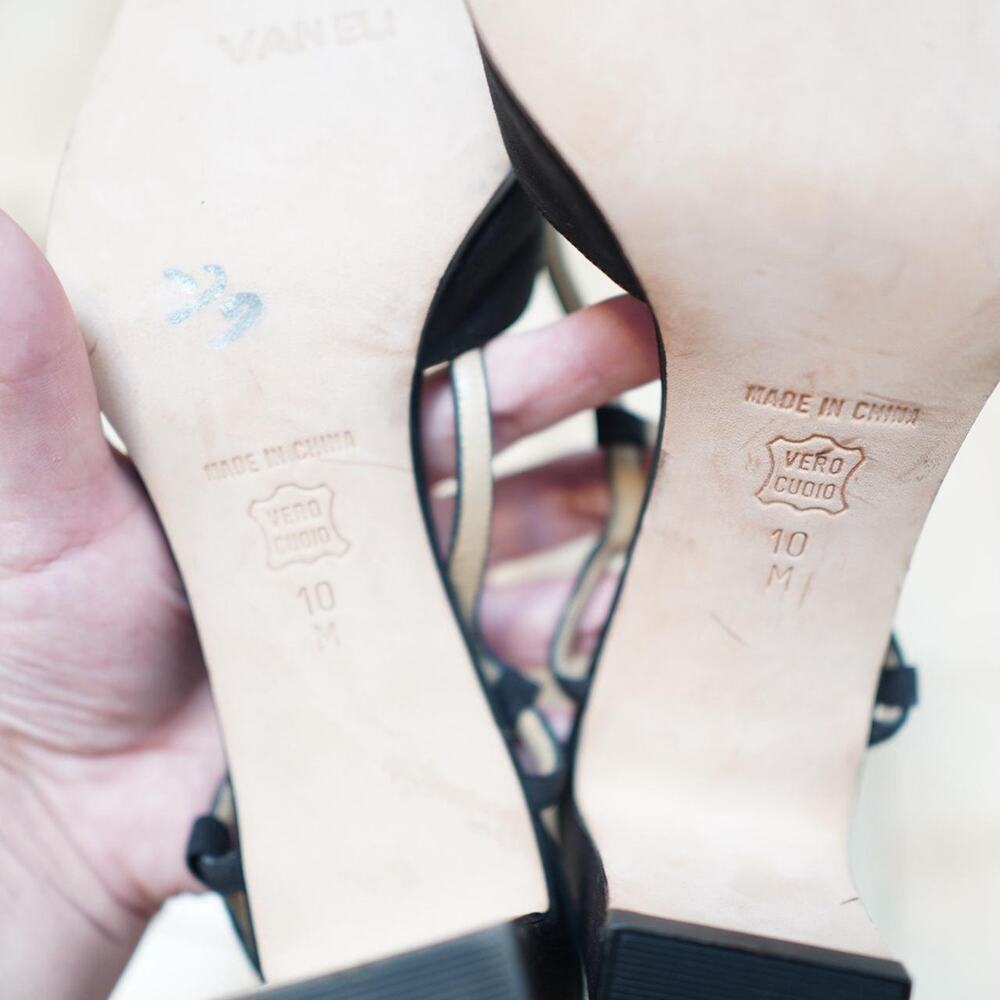 Vaneli Black Slingback D'Orsay Heels Size 10 - Picture 3 of 5